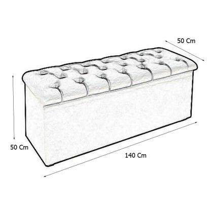 Imagem de Calçadeira Baú Giovana Casal 140 Cm Suede Bege