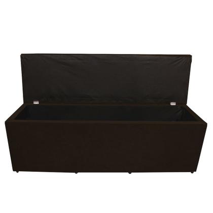 Imagem de Calçadeira Baú Paris Casal 140 cm Botão Strass Suede Marrom Do Lar Móveis