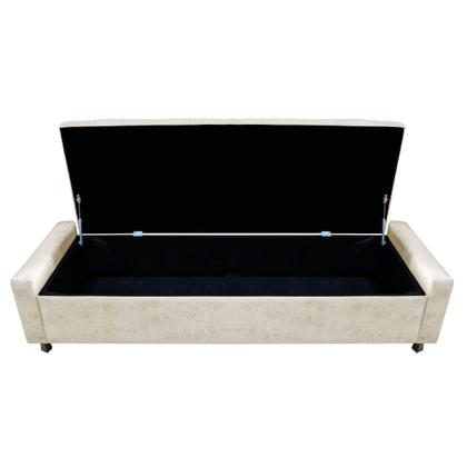 Imagem de Calçadeira Baú Queen Everest P02 160 cm para cama Box Linho - Doce Sonho Móveis