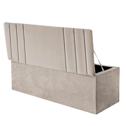 Imagem de Calçadeira Baú Recamier Estofada Cama Queen 160cm Grécia Suede Bege- MABE MAGAZINE