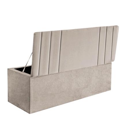 Imagem de Calçadeira Baú Recamier Estofada Cama Queen 160cm Grécia Suede Bege- MABE MAGAZINE