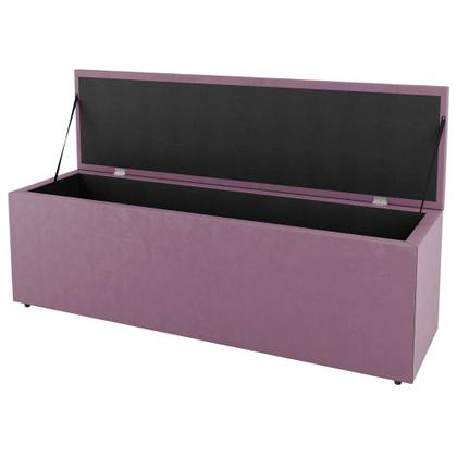 Imagem de Calçadeira Baú Solteiro Cora 90cm Suede Rosé - Abmaza