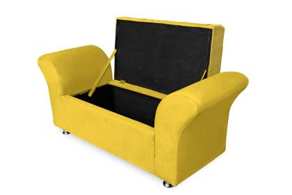 Imagem de Calçadeira Baú Veneza Para Cama Queen 160 cm Suede Amarelo DL Decor