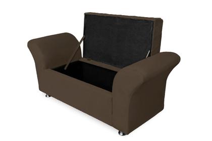 Imagem de Calçadeira Baú Veneza Para Cama Queen 160 cm Suede Marrom