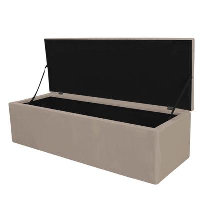 Imagem de Calçadeira Com Baú Estofada Capitonê Livia 160cm Queen Size Para Cama Box Suede Bege - Gat Magazine