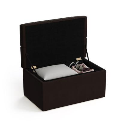 Imagem de Calçadeira Estofada Almofadadas para Cama Box Sagitarius 90 para Cama de Solteiro Suede Marrom Arade