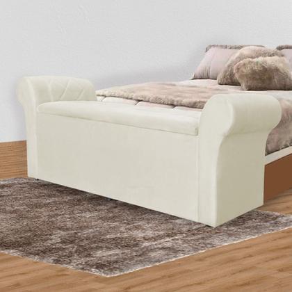 Imagem de Calçadeira Recamier Baú Cancun Casal Queen 160 cm Suede Cores - DS Estofados