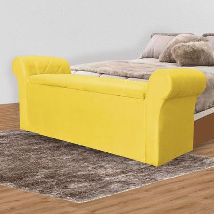 Imagem de Calçadeira Recamier Baú Casal 140cm Cancun Suede Cores - DS Estofados
