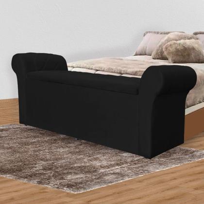 Imagem de Calçadeira Recamier Baú Casal 140cm Cancun Suede Cores - DS Estofados