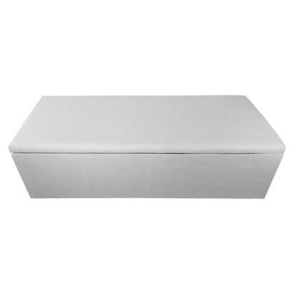 Imagem de Calçadeira Recamier Baú Casal Queen 160cm Eva Suede Branco - DS Estofados