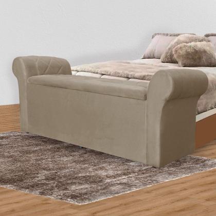 Imagem de Calçadeira Recamier Baú Casal Super King 195cm Cancun Suede Cores - DS Estofados