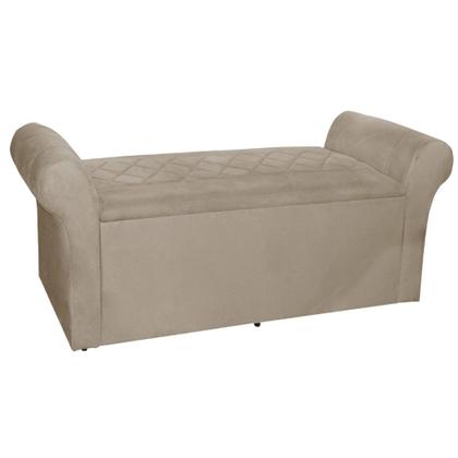 Imagem de Calçadeira Recamier Baú Casal Super King 195cm Cancun Suede Cores - DS Estofados