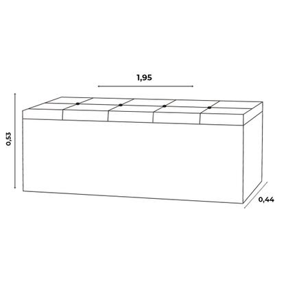 Imagem de Calçadeira Recamier Baú King 1,95m Roma Suede - Pallazio