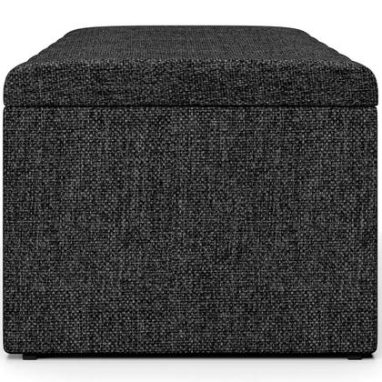 Imagem de Calçadeira Recamier Baú Para Cama Box Solteiro Dália 100x50 Cm W01 Linho Chumbo - Lyam Decor