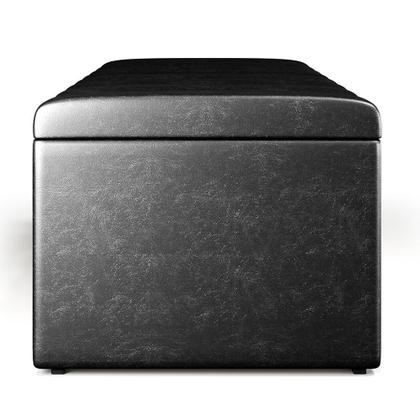 Imagem de Calçadeira Recamier Baú Para Cama Queen Dália 160x50 Cm W01 material sintético Preto Lyam Decor