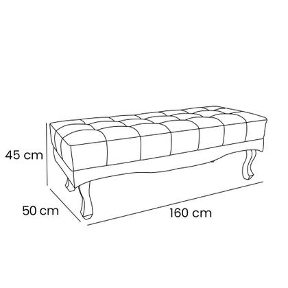 Imagem de Calçadeira Recamier Casal Queen 160cm Alba Veludo - Loja Sheep