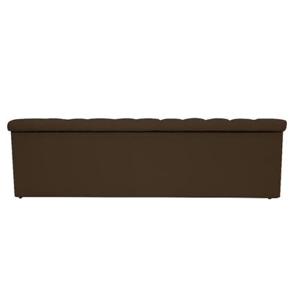 Imagem de Calçadeira Recamier Estofada Baú Mel Capitonê 140 cm Suede Marrom Quarto - AM Decor