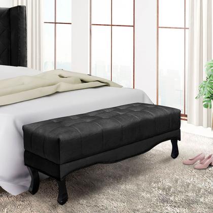Imagem de Calçadeira Recamier Queen 1,60m Vicenza Suede Preto - Pallazio
