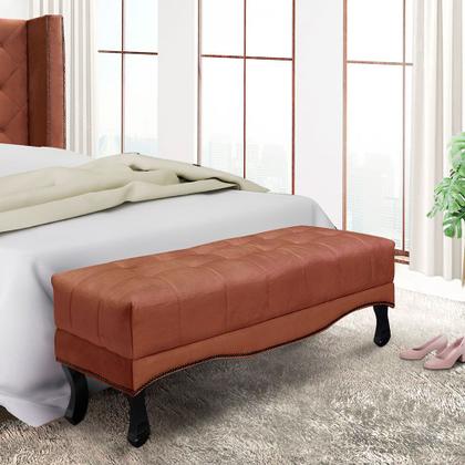 Imagem de Calçadeira Recamier Queen 1,60m Vicenza Veludo Cobre - Pallazio