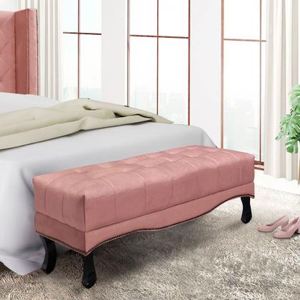 Imagem de Calçadeira Recamier Queen 1,60m Vicenza Veludo Rosa - Pallazio