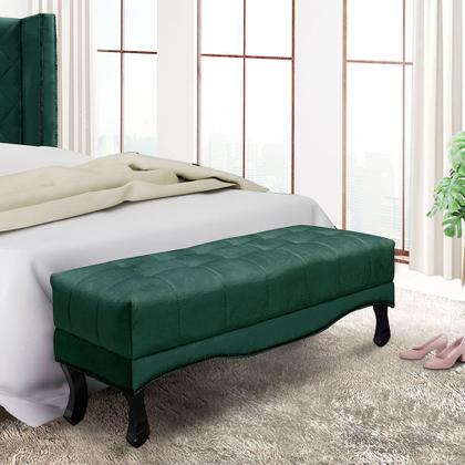 Imagem de Calçadeira Recamier Queen 1,60m Vicenza Veludo Verde Floresta - Pallazio