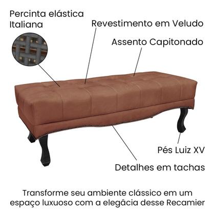 Imagem de Calçadeira Recamier Queen Veludo Cobre Vicenza