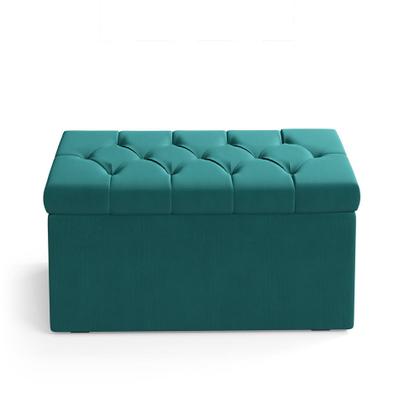 Imagem de Calçadeira Sagitarius 90 para Cama de Solteiro Suede Azul Turquesa Aradecor