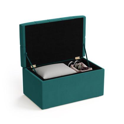 Imagem de Calçadeira Sagitarius 90 para Cama de Solteiro Suede Azul Turquesa Aradecor