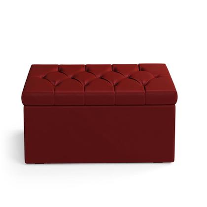 Imagem de Calçadeira Sagitarius Estofada 90 para Cama Box de Solteiro N-033 Veludo Vermelho Aradecor