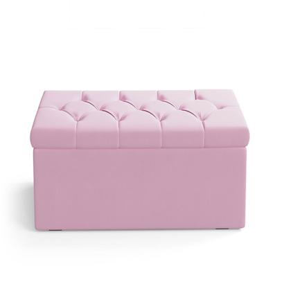 Imagem de Calçadeira Sagitarius Estofada 90 para Cama Box de Solteiro Z-021 Sued Rosa Bebê Aradecor