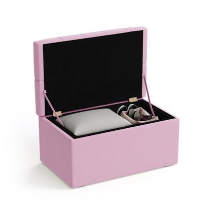 Imagem de Calçadeira Sagitarius Estofada 90 para Cama Box de Solteiro Z-021 Sued Rosa Bebê Aradecor