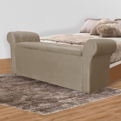 Imagem de Calçadeira Sapatos Baú Cancun Estofada 140 cm Casal Suede