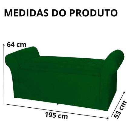 Imagem de Calçadeira Sapatos Baú Cancun Estofada 195 cm King Suede