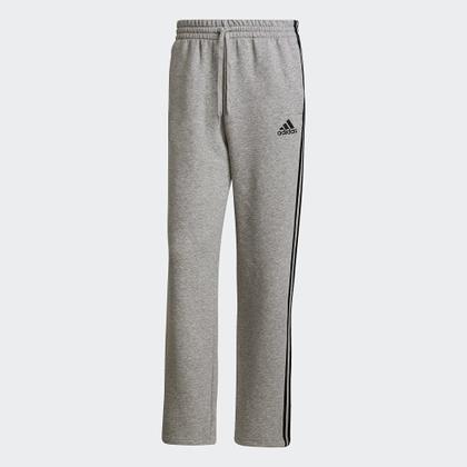 Imagem de Calças Adidas Essentials Fleece Open Hem com 3 listras para homens