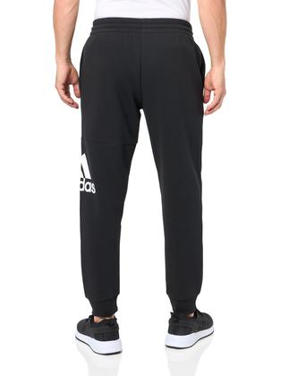 Imagem de Calças adidas Essentials, lã, punho cônico, logotipo grande, masculinas, pretas
