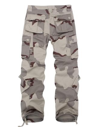 Imagem de Calças Cargo Masculinas Match Camuflagem Selvagem Bege