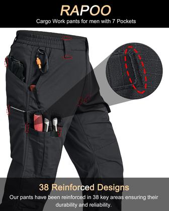 Imagem de Calças Cargo Táticas Rapoo Masculinas Ripstop, Repelentes à Água, 34W