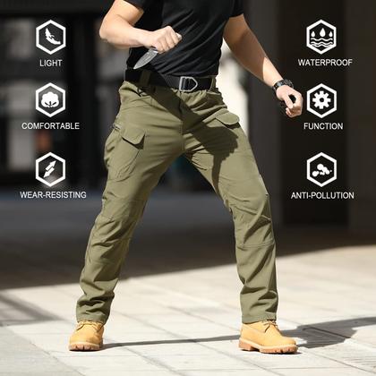 Imagem de Calças de carga YAXHWIV Flex Ripstop Tactical para homens - pretas