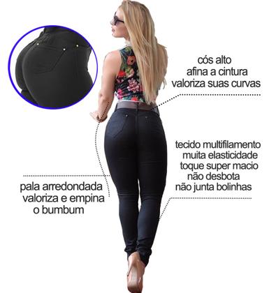 Imagem de Calças Feminina Alta Bumbum Perfeito Conclusão Jeans c. Lycra Não Desbota