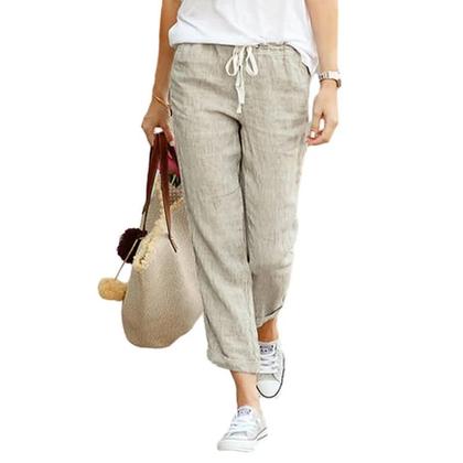 Imagem de Calças Femininas Y2K Soltas - Algodão, Cintura Elástica e Estilo Casual