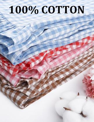 Imagem de Calças Flygo Gingham Cotton Y2K para mulheres azuis tamanho XL