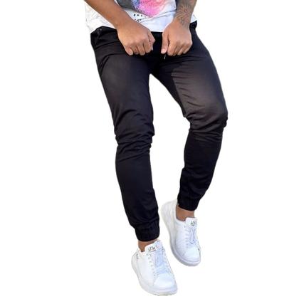 Imagem de Calças Jogger Jeans Camuflada Masculina Com Punho Elástico