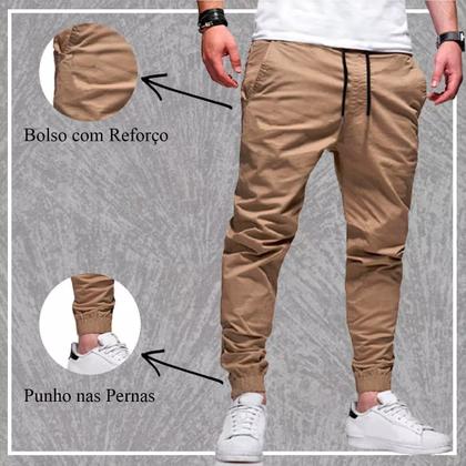 Imagem de Calças Jogger Jeans Camuflada Masculina Com Punho Elástico