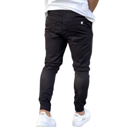 Imagem de Calças Jogger Jeans Camuflada Masculina Com Punho Elástico