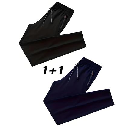 Imagem de Calças Jogger Masculinas plus Size Casuais Com Cintura Elástica, Estilo Coreano Clássico, Azul,