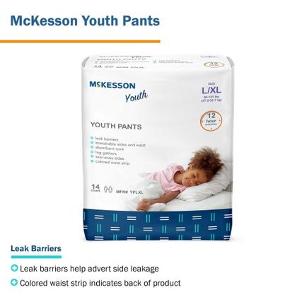 Imagem de Calças Juvenis McKesson Overnight Pediatric (60-120 lbs) - Tamanho 14x4