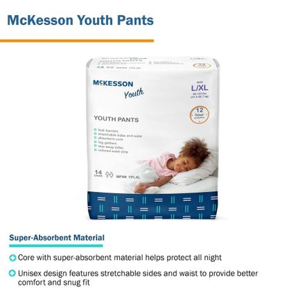 Imagem de Calças Juvenis McKesson Overnight Pediatric (60-120 lbs) - Tamanho 14x4