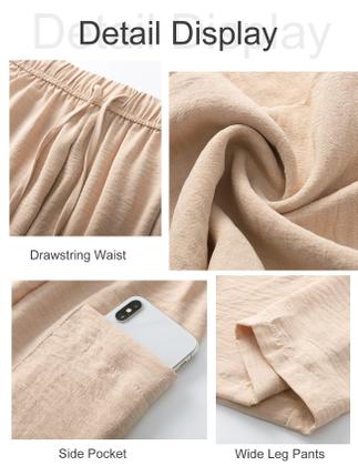 Imagem de Calças largas Flygo, de verão, casuais, soltas, de praia, femininas