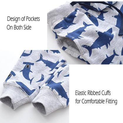 Imagem de Calças WAWLAUDP para meninos com cordão, elástico, algodão, pacote com 3 unidades