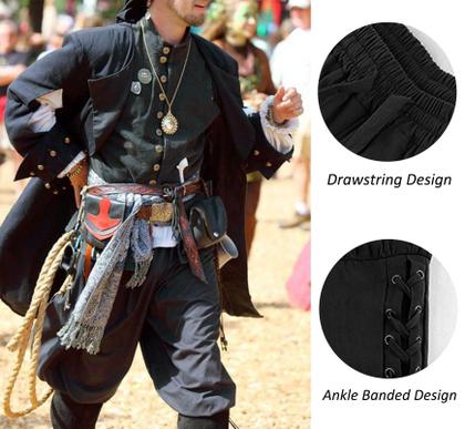 Calça Medieval Masculina - Estilo Viking Pirata Gótico
